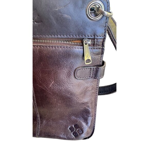 Patricia Nash Francesca Leather  Dark Brown Crossbody Bag Tooled Embossed - Picture 4 of 15